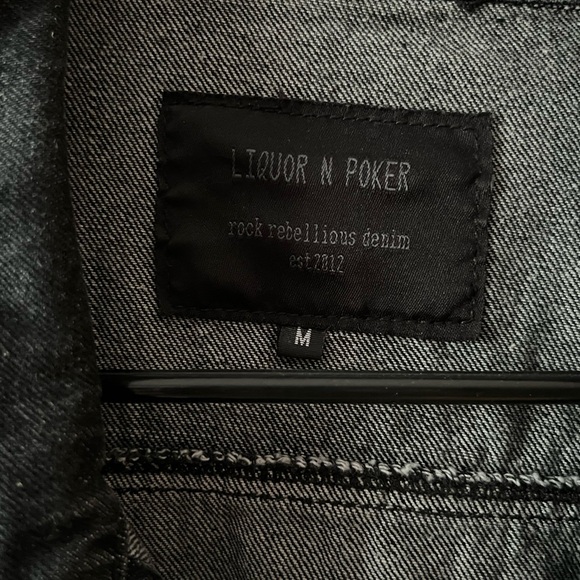 Black Denim Jacket with Patches - Picture 8 of 8